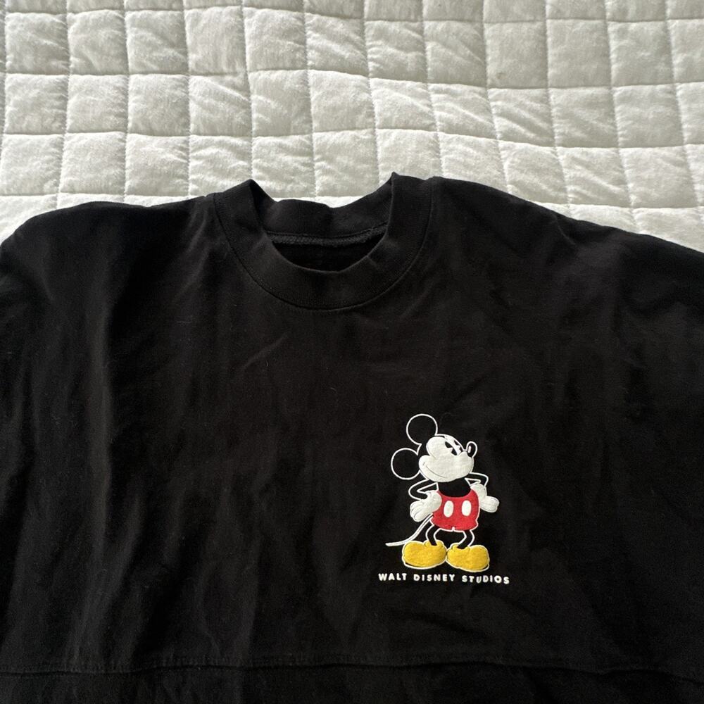 Disney Spirit Jersey Adult XS Black Walt Disney Studios Spellout Mickey Mouse - Picture 3 of 11